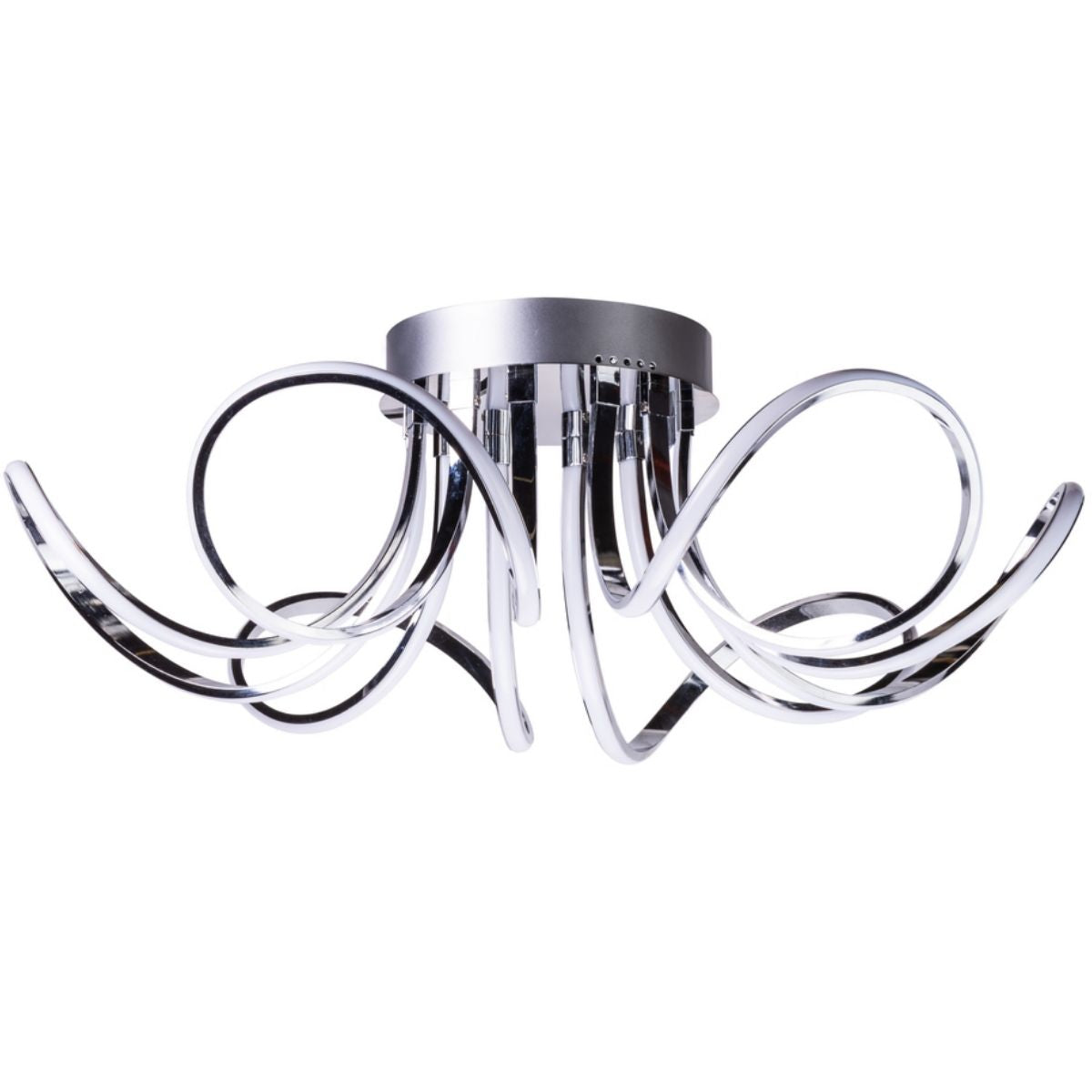Chrome Petal Flower Dimmable LED Flush Mount Lamp