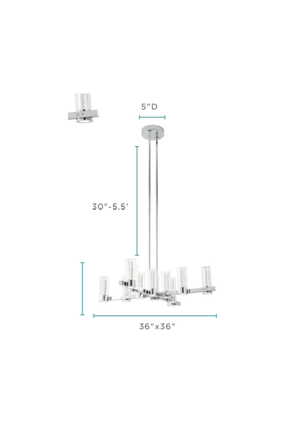 Victory 12 Light Chandelier //  Chrome