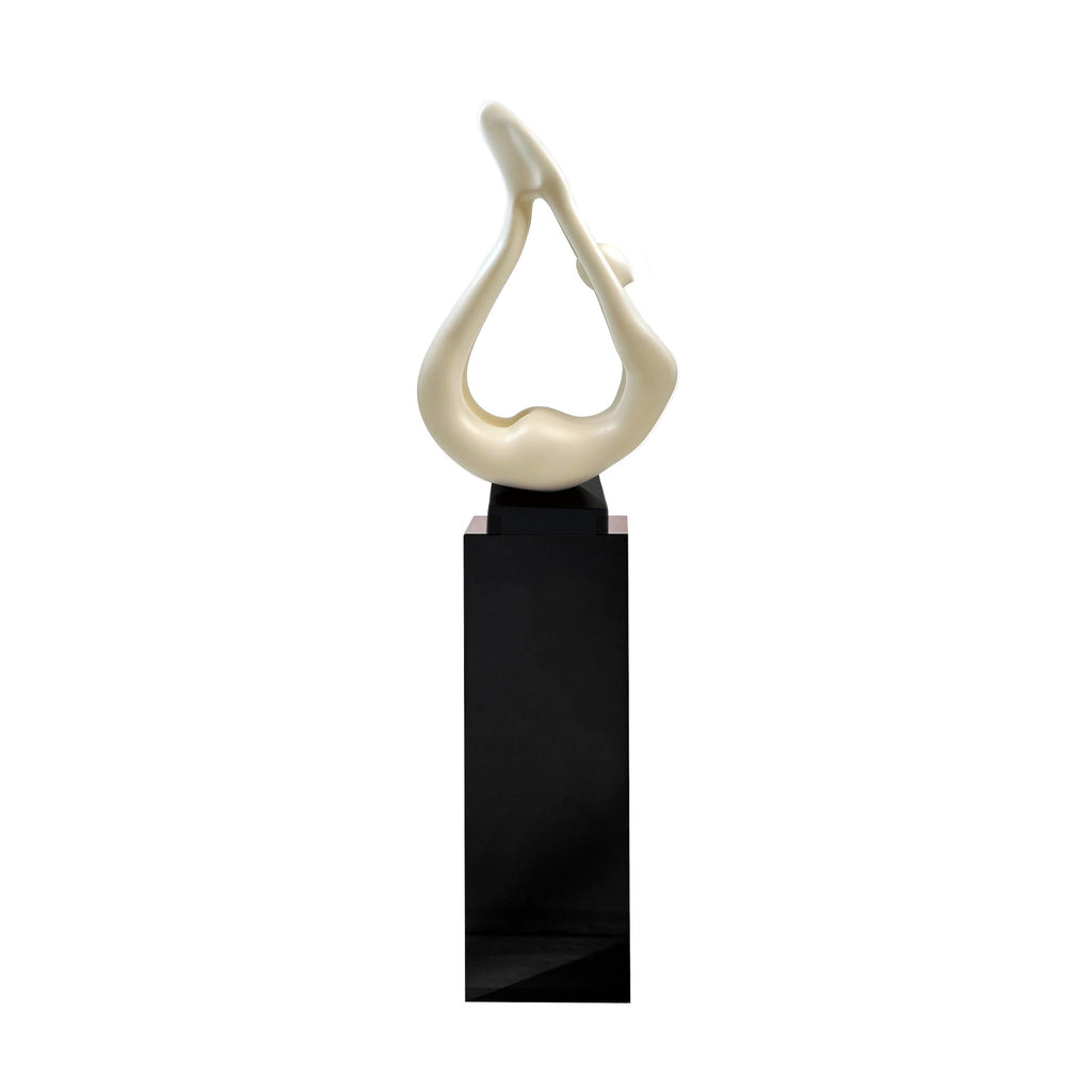 Yoga Floor Sculpture // White with Black Base
