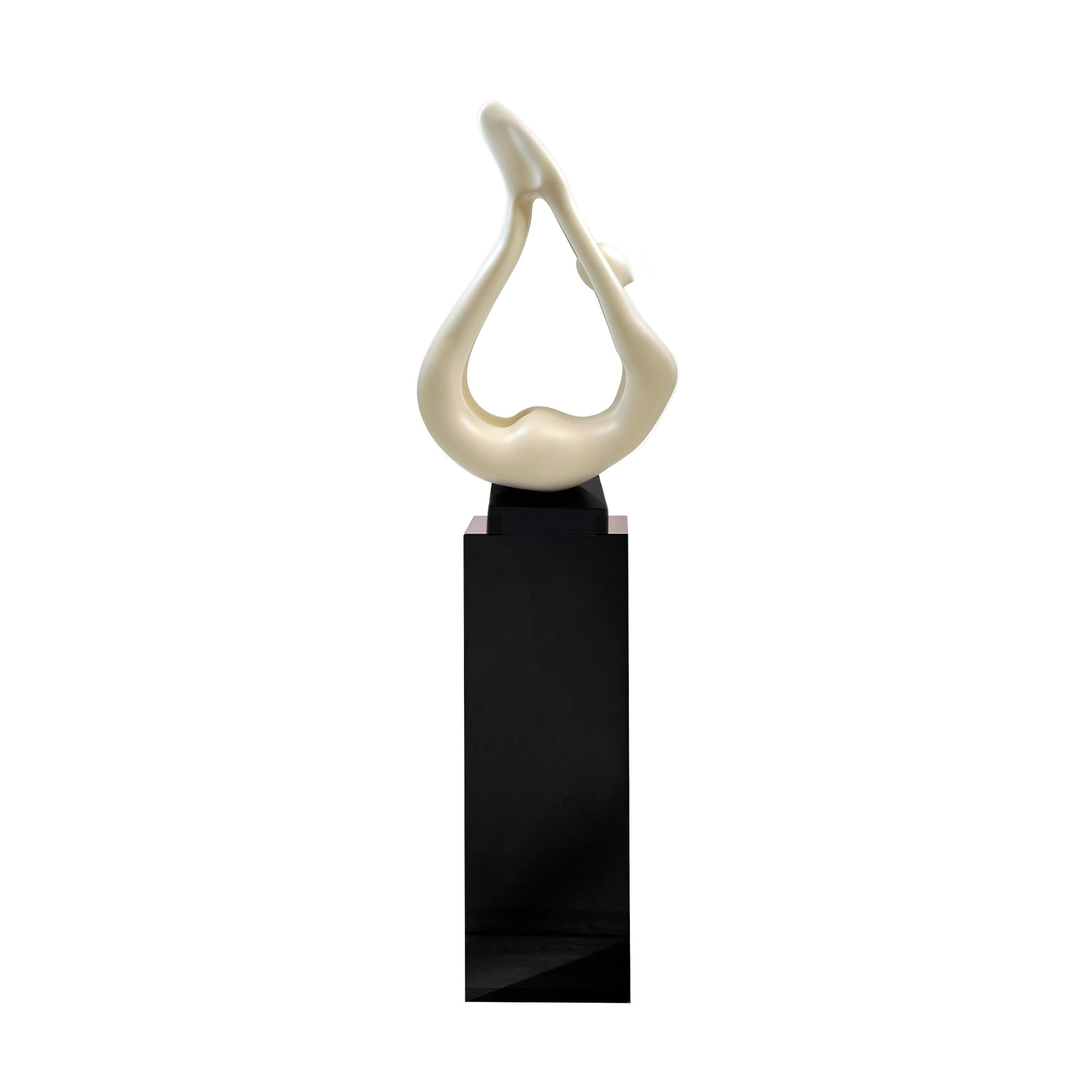 Yoga Floor Sculpture // White with Black Base