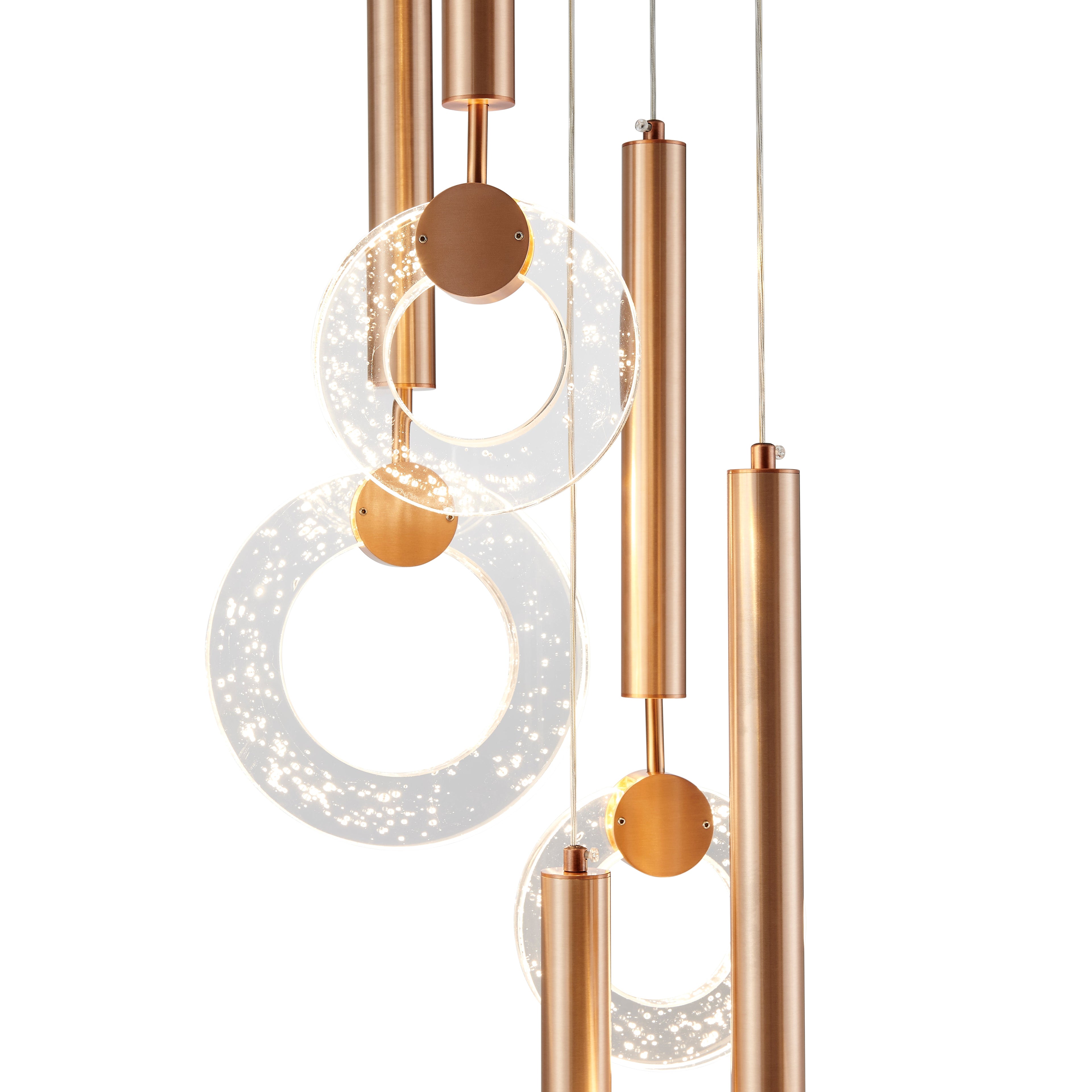 Bronze Glitter Rings Flush Chandelier