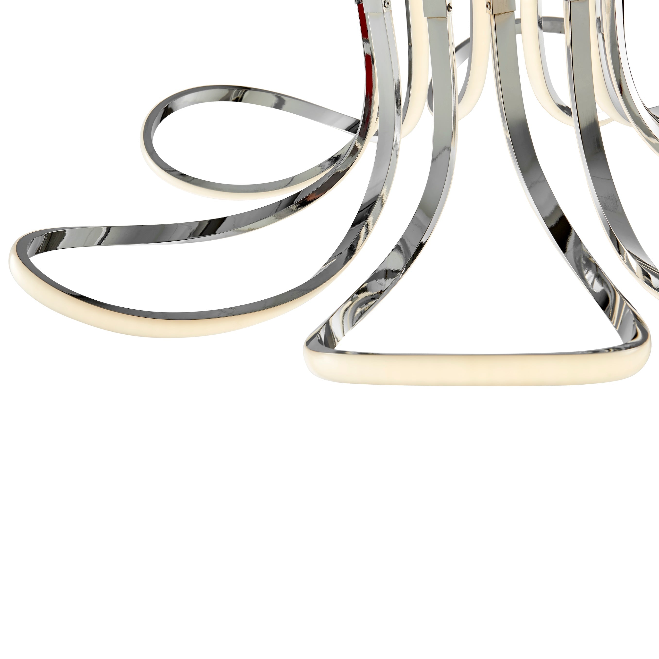 Chrome Petal Flower Dimmable LED Flush Mount Lamp
