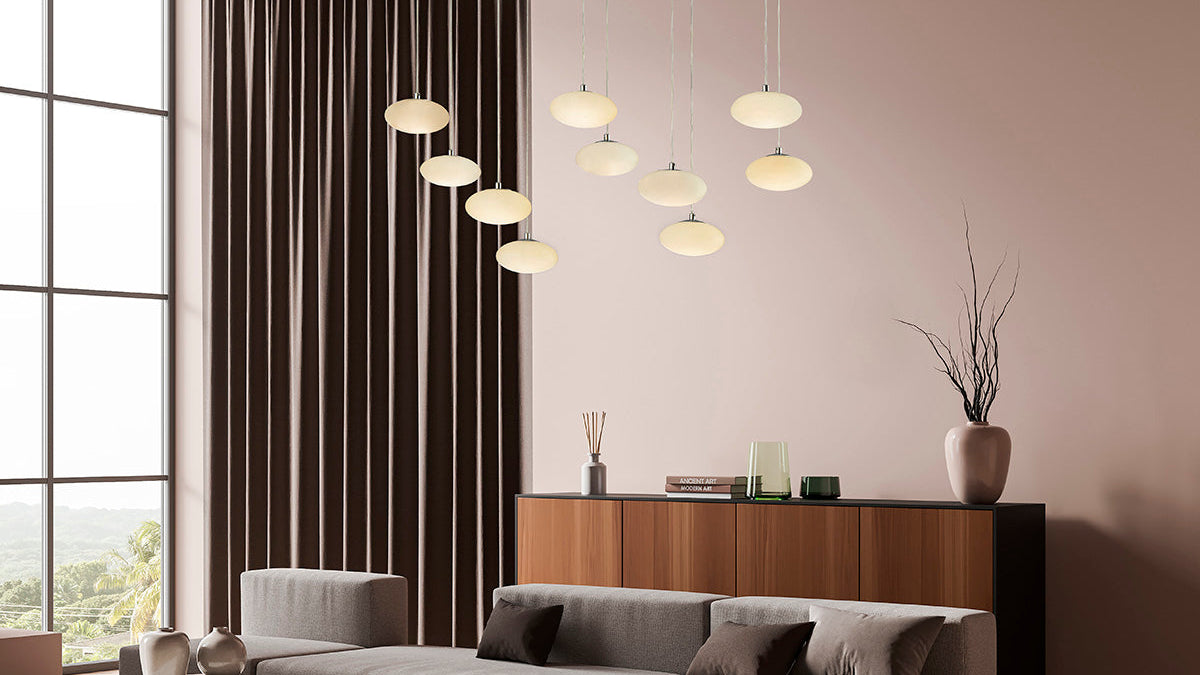 Spanish Alabaster Rectangular Chandelier // Chrome