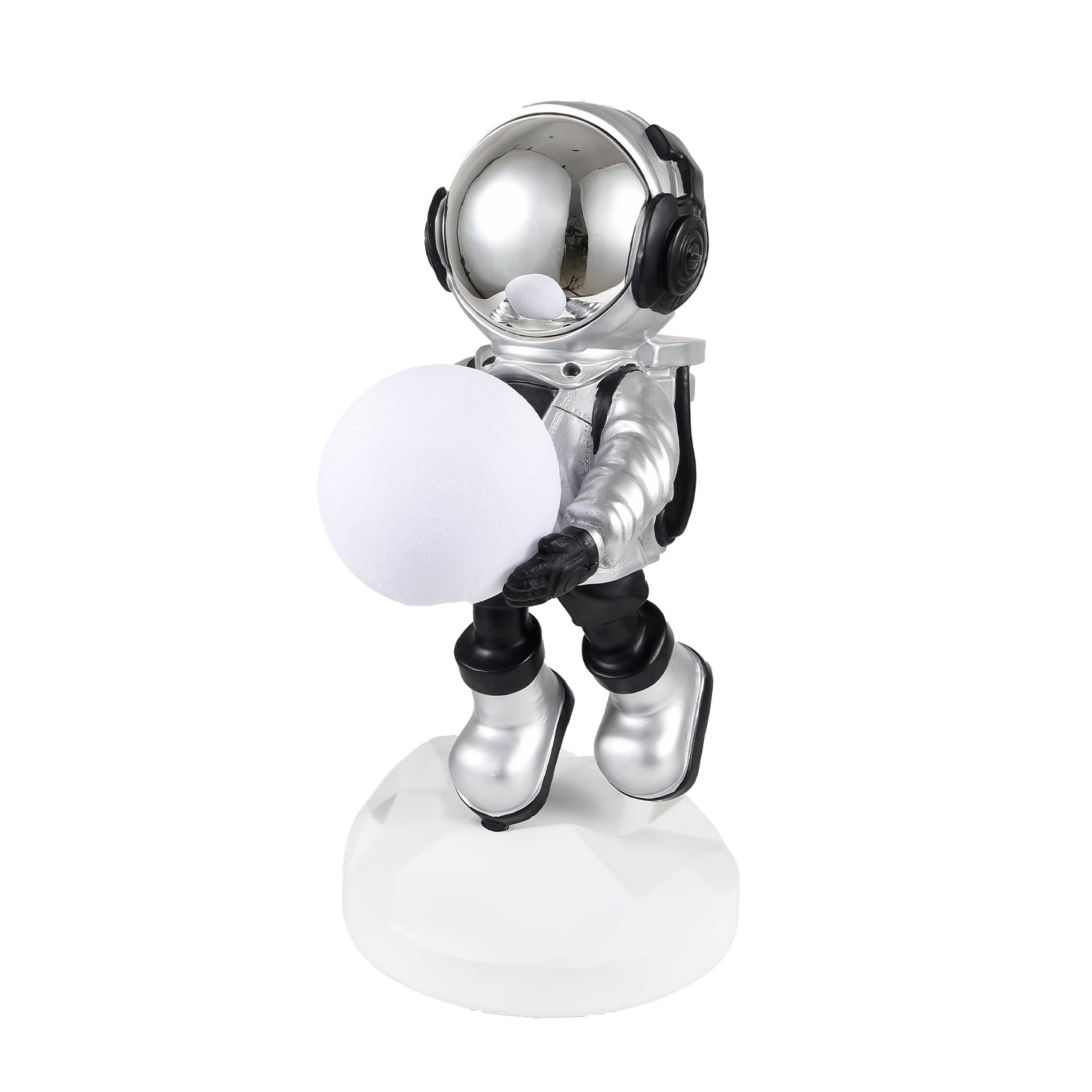 Lighted Astronaut Sculpture -  Black & Silver Small