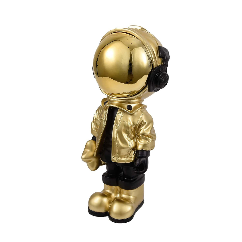 Astronaut Sculpture - Black & Gold Small
