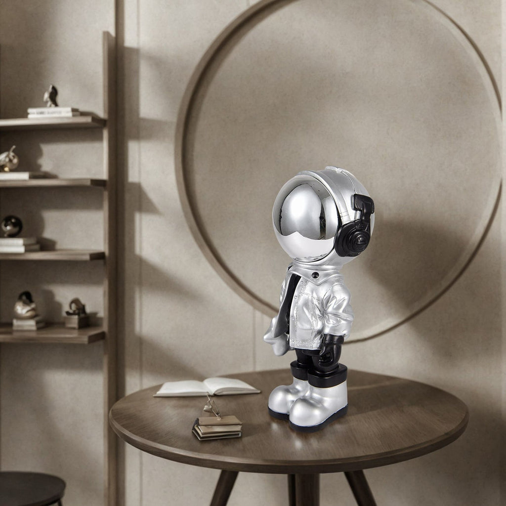 Astronaut Sculpture  - Black & Silver Small