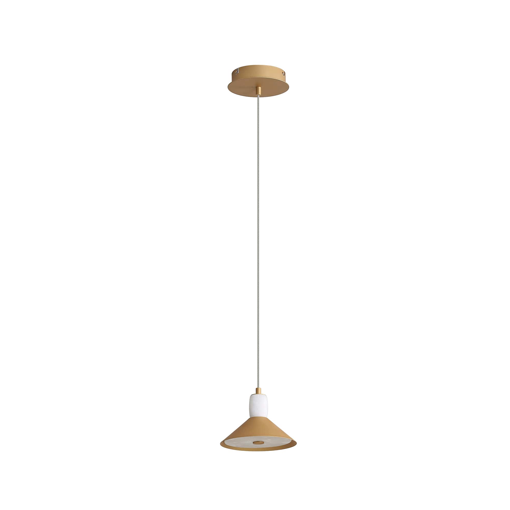 Spanish Alabaster & Aluminum One-Light Pendant