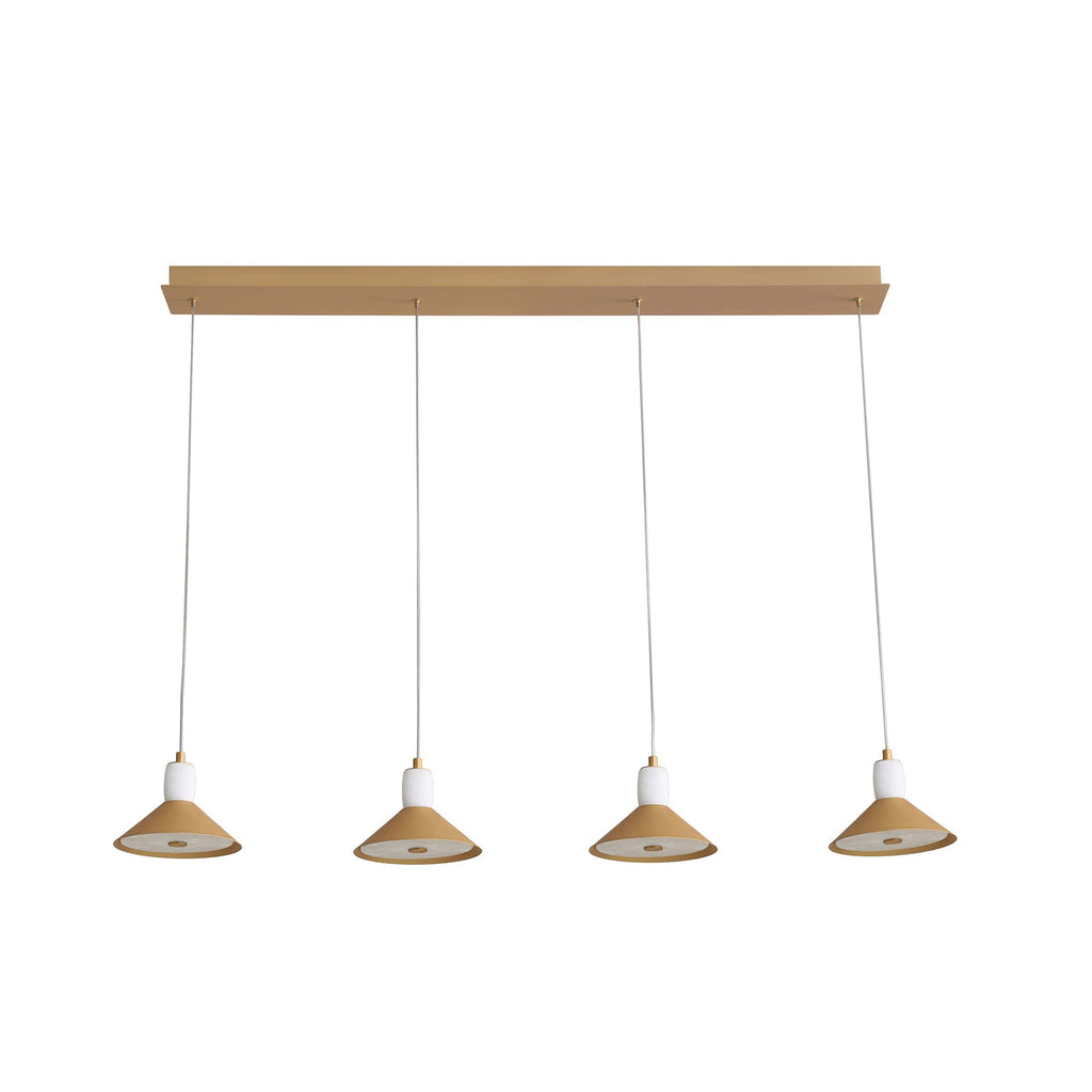 Spanish Alabaster & Aluminum Four-Light Chandelier