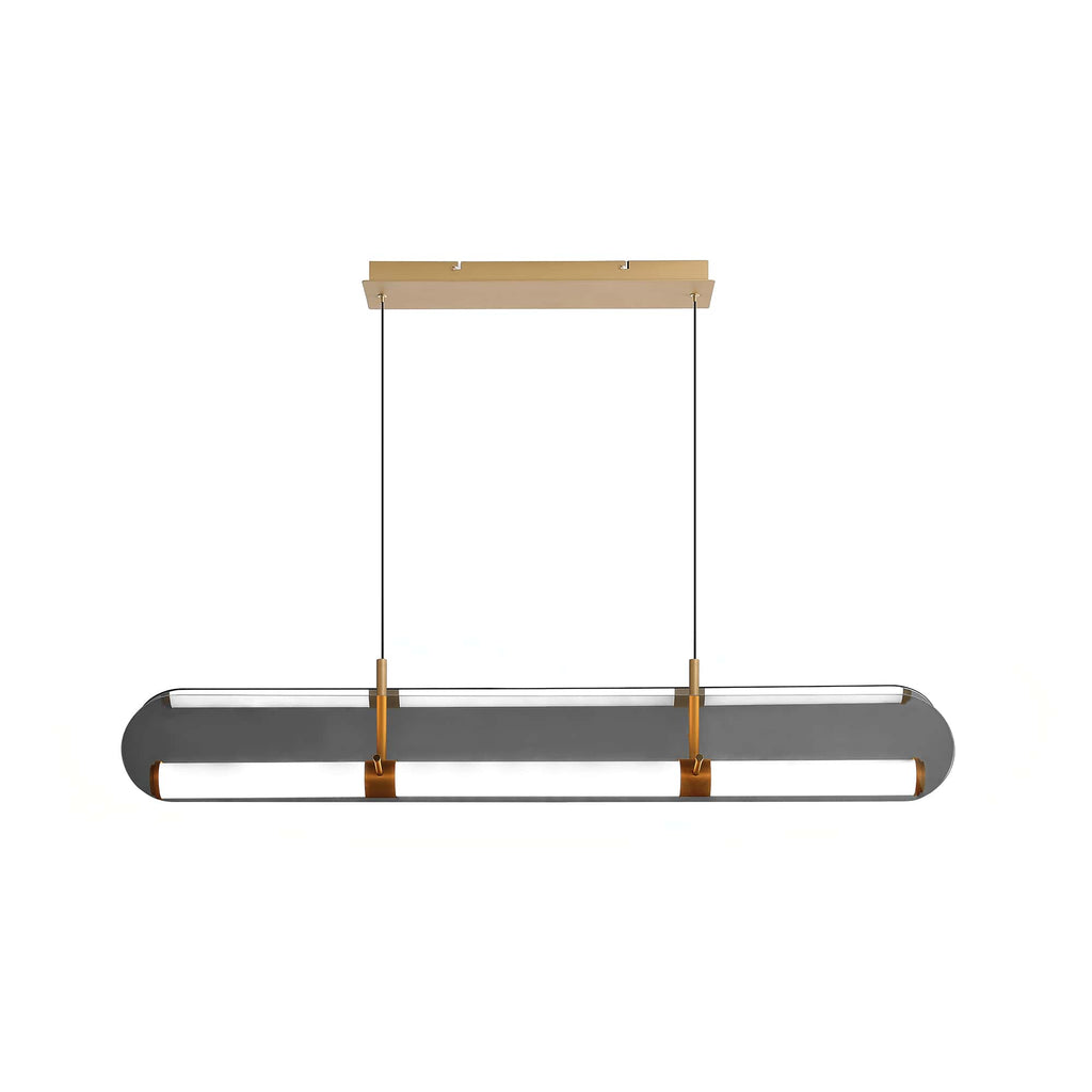 Rectangular Painted Antique Brass Linear Light