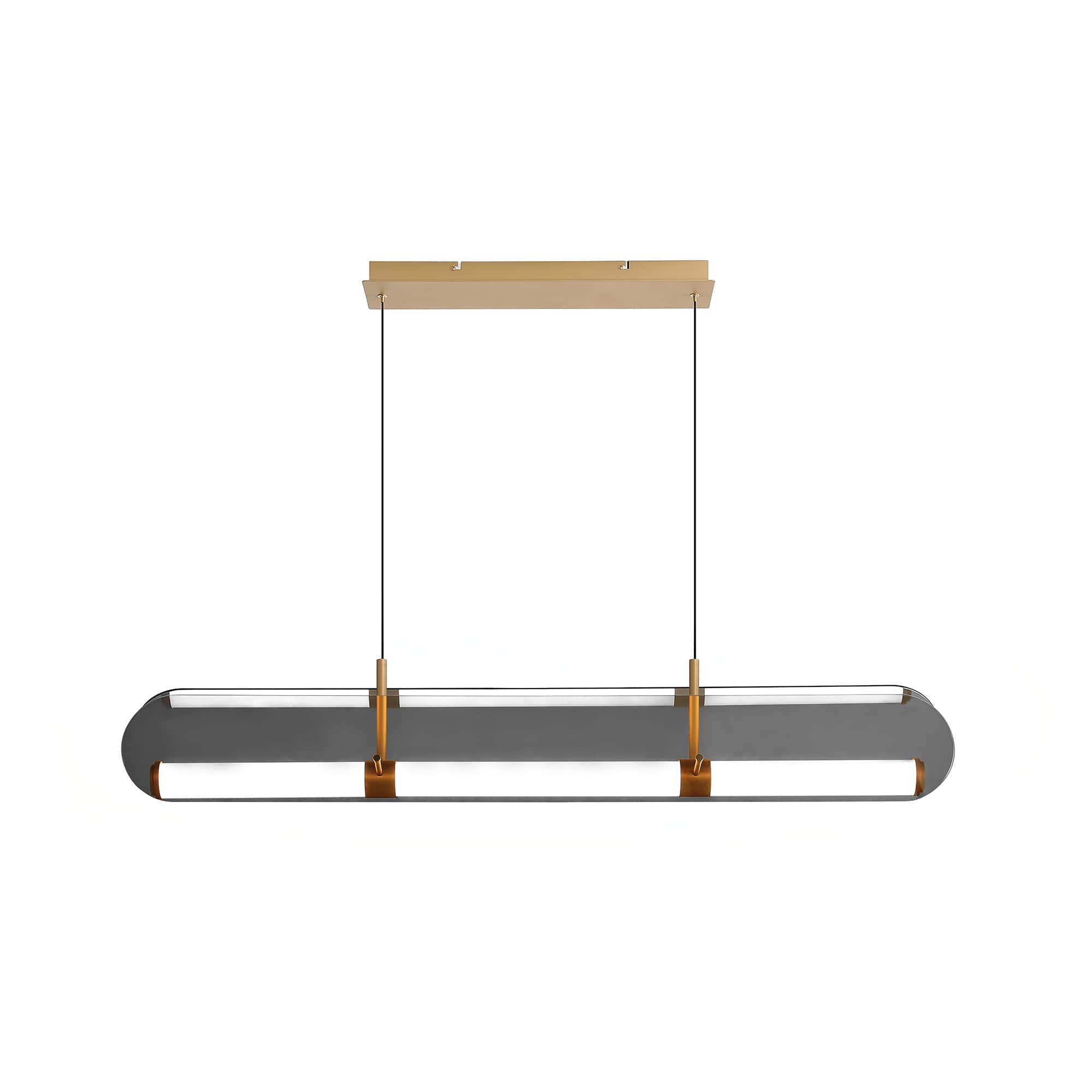 Rectangular Painted Antique Brass Linear Light