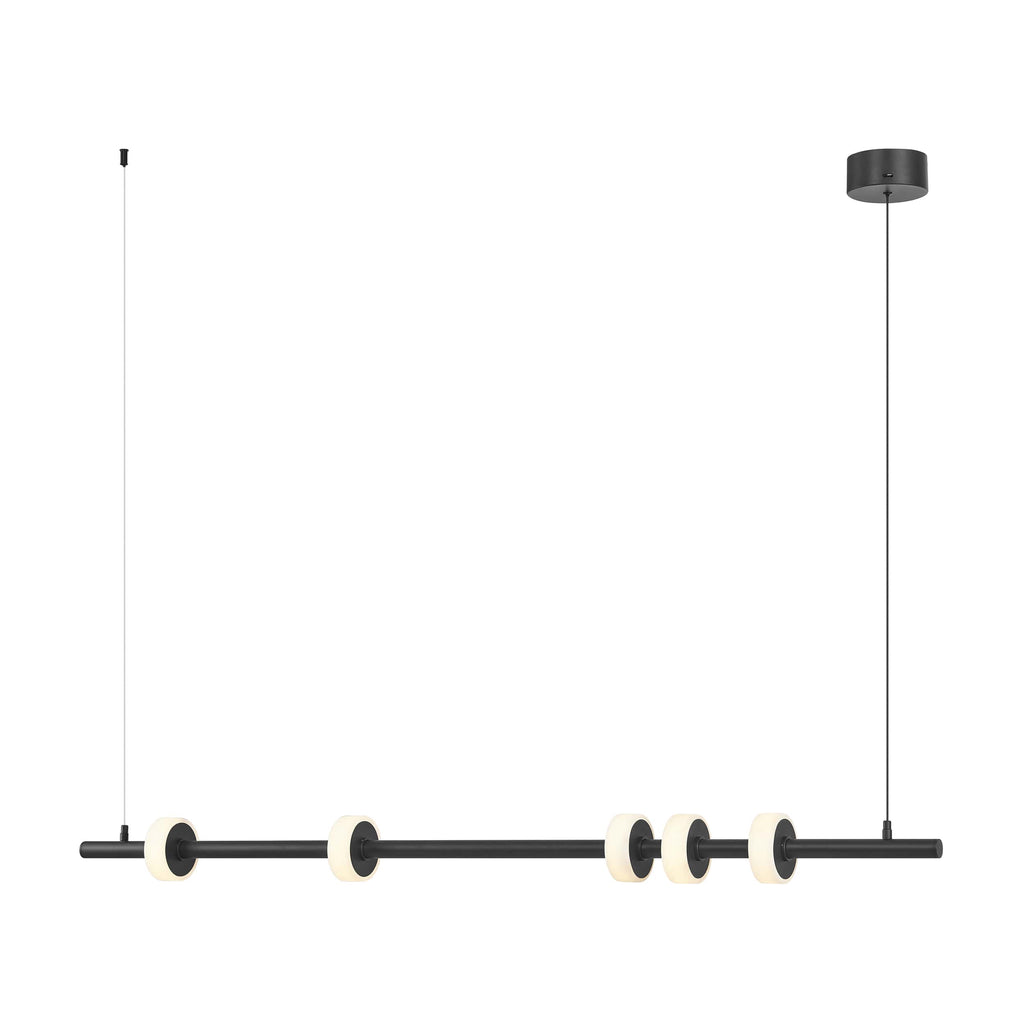 Aluminum and Spanish Alabaster Chandelier // Black