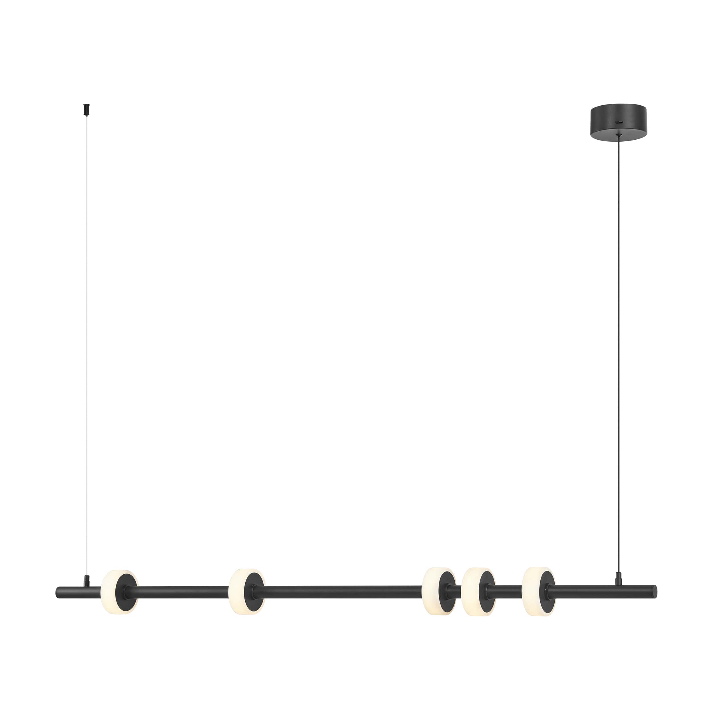 Aluminum and Spanish Alabaster Chandelier // Black