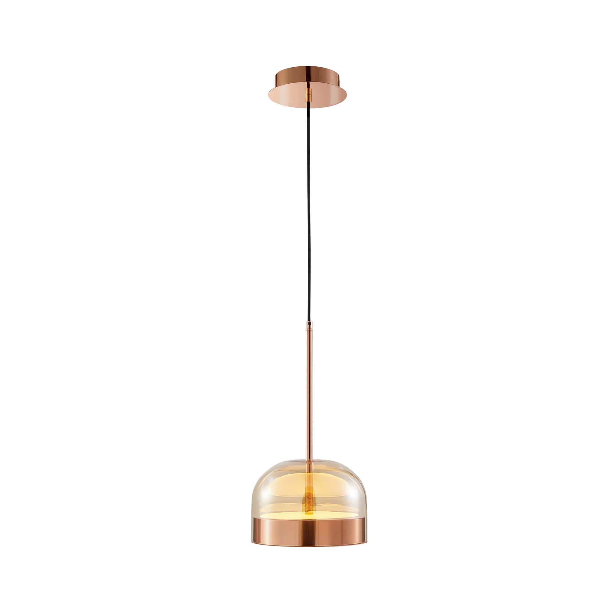 Iron and Champagne Glass Pendant // Rose Gold