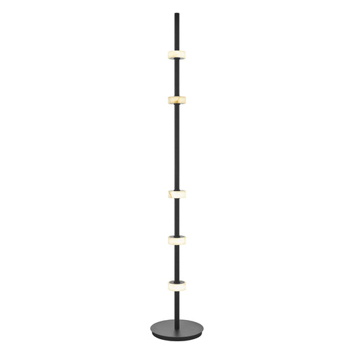 Aluminum and Spanish Alabaster Floor Lamp // Black