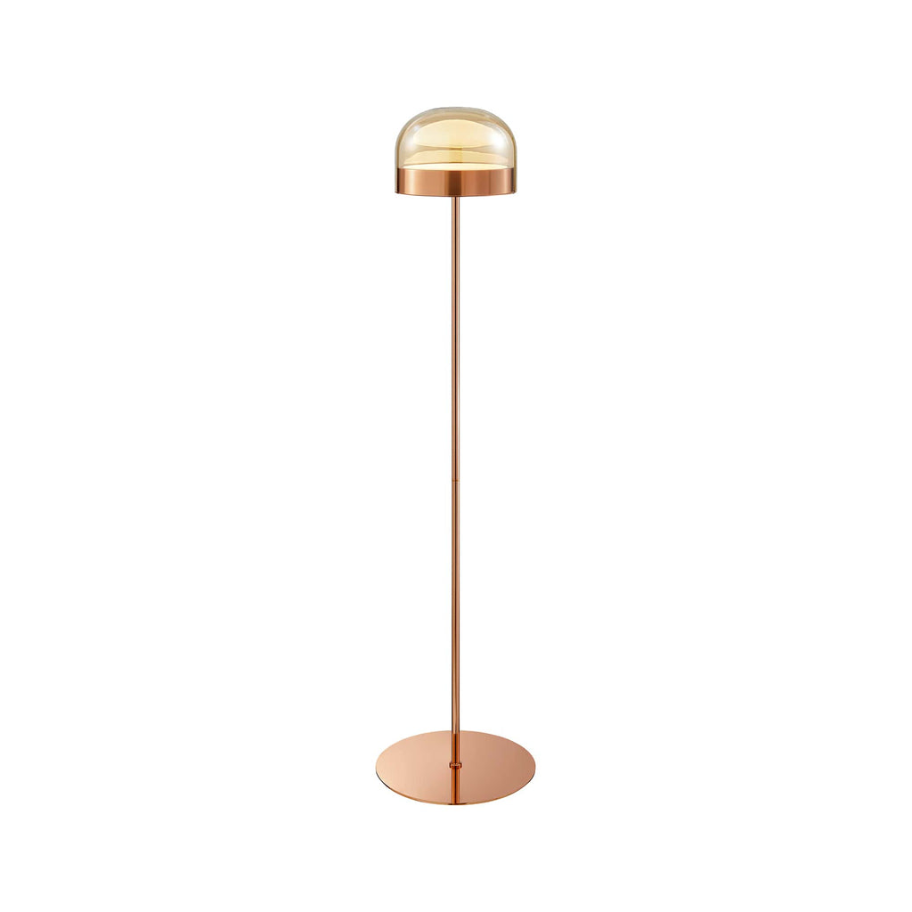 Rose Gold Iron and Champagne Glass Floor Lamp
