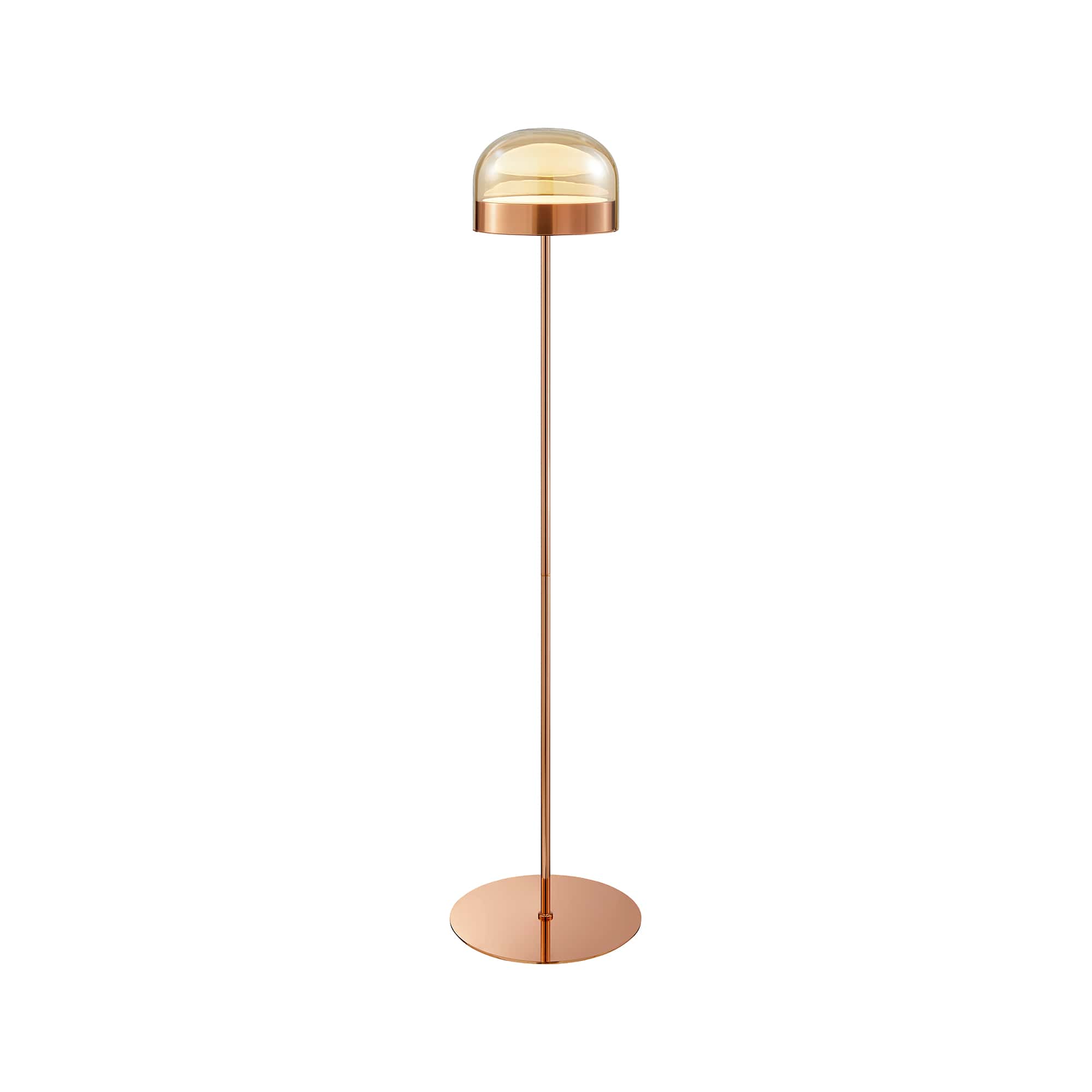 Rose Gold Iron and Champagne Glass Floor Lamp