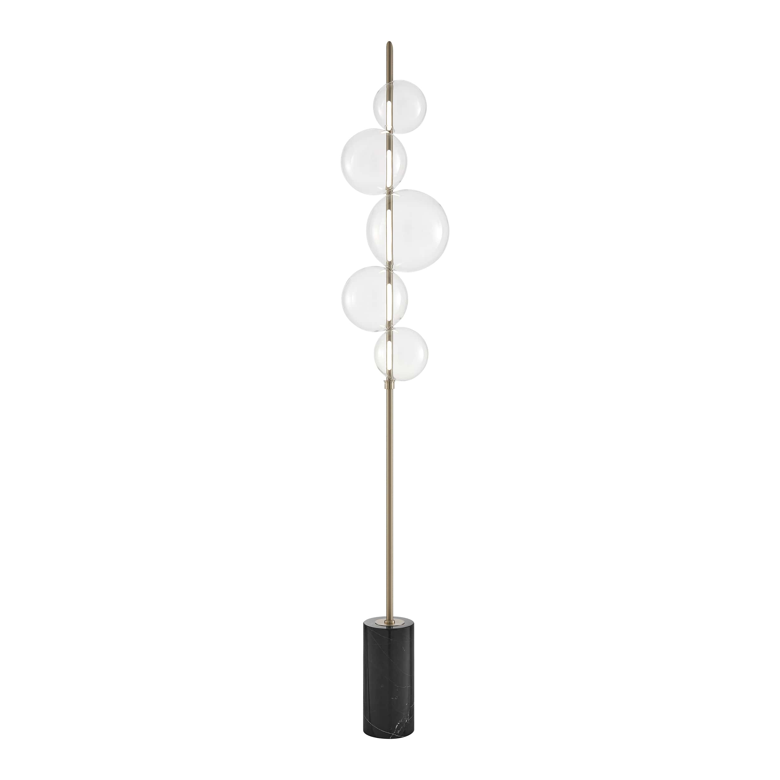 Aluminum and Glass Floor Lamp