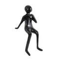 Urban Thinker – Glossy Black Resin Seated Figure Sculpture