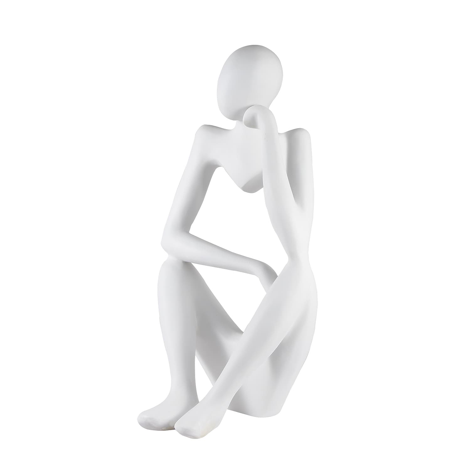 White Thinking Figure Sculpture