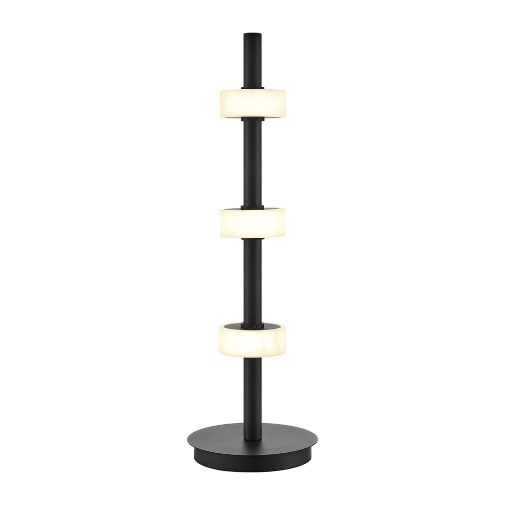 Aluminum and Spanish Alabaster Table Lamp // Black