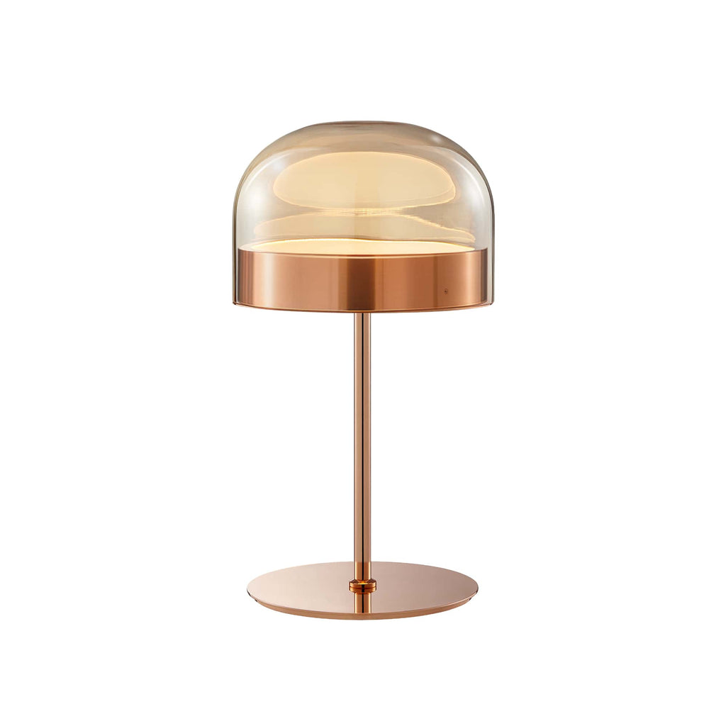 Iron and Champagne Glass Table Lamp - Rose Gold