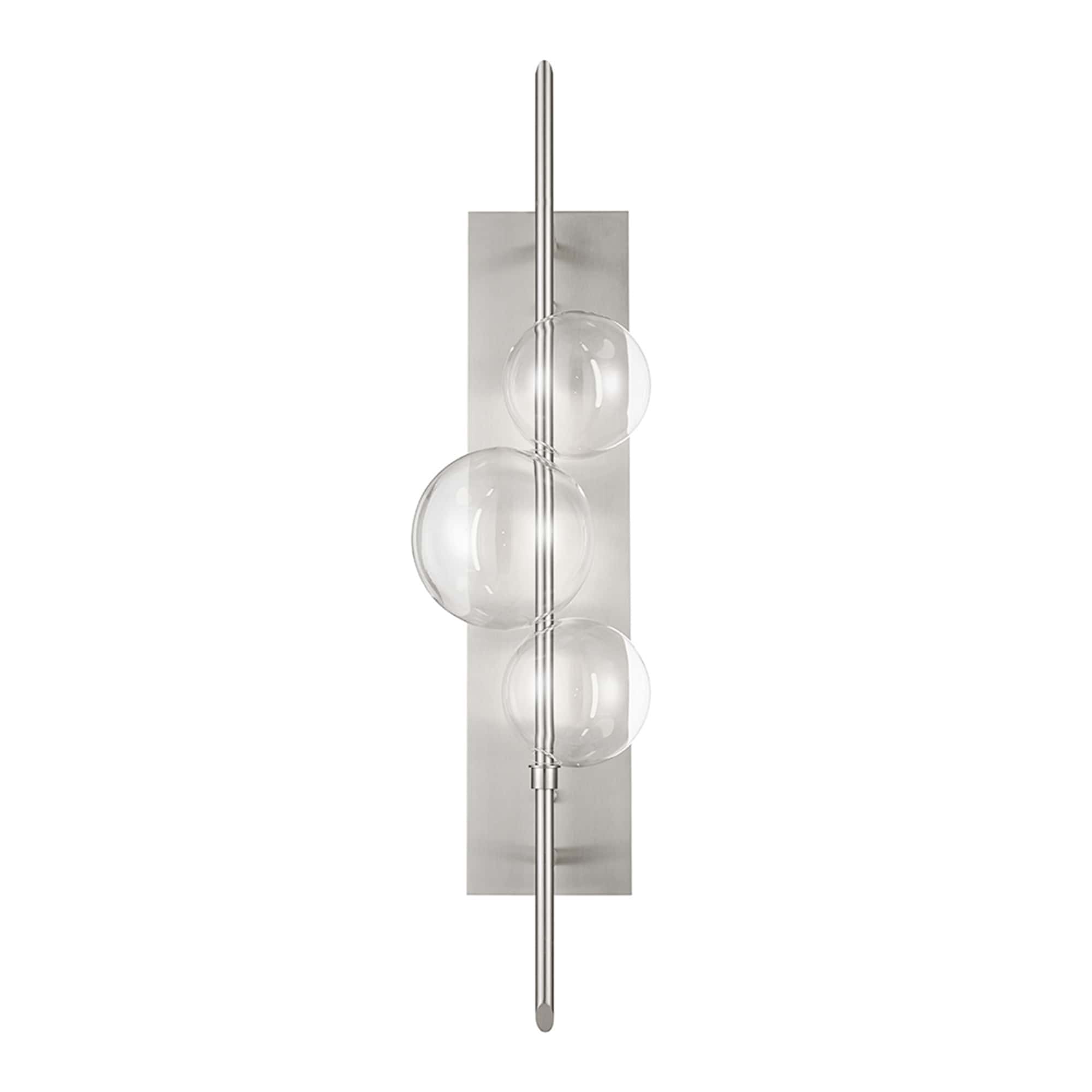 Aluminum and Glass Wall Lamp - Satin Nickel