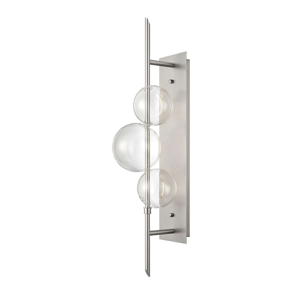 Aluminum and Glass Wall Lamp - Satin Nickel