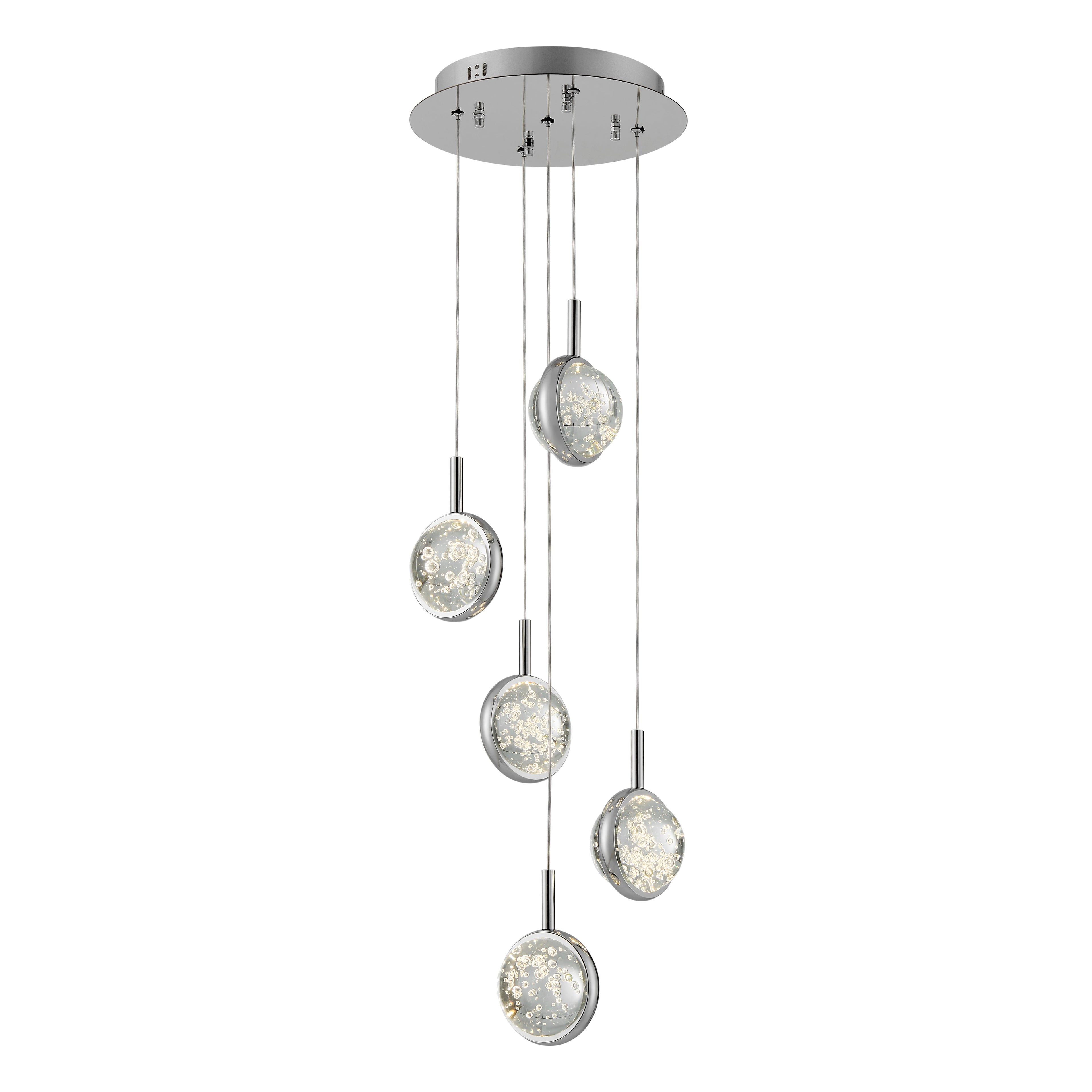 Bubbling Glow Round Chandelier // Chrome