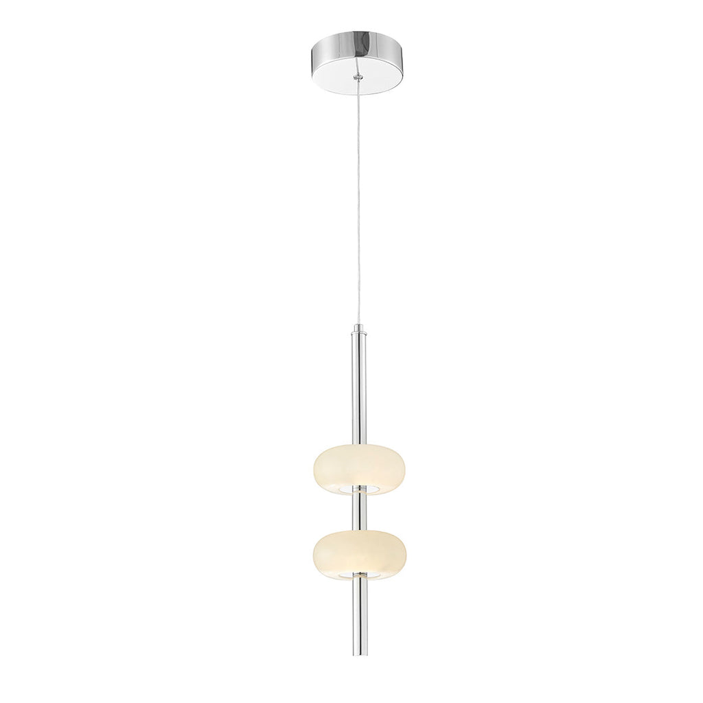 Spanish Alabaster Pendant // Chrome