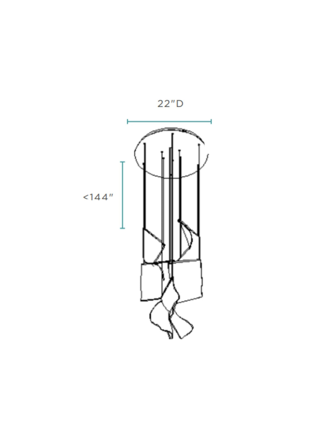 Acrylic Lace 5 Light Chandelier // Chrome