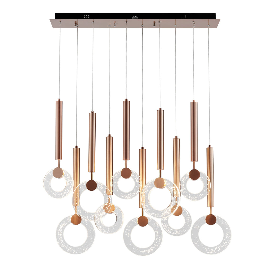 Glitter Rings 10 Heads Chandelier // Bronze