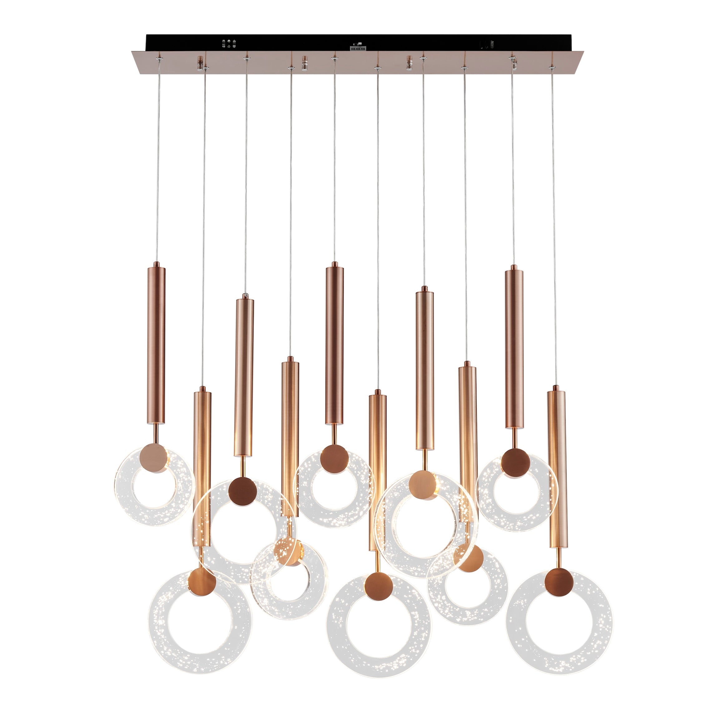 Glitter Rings 10 Heads Chandelier // Bronze
