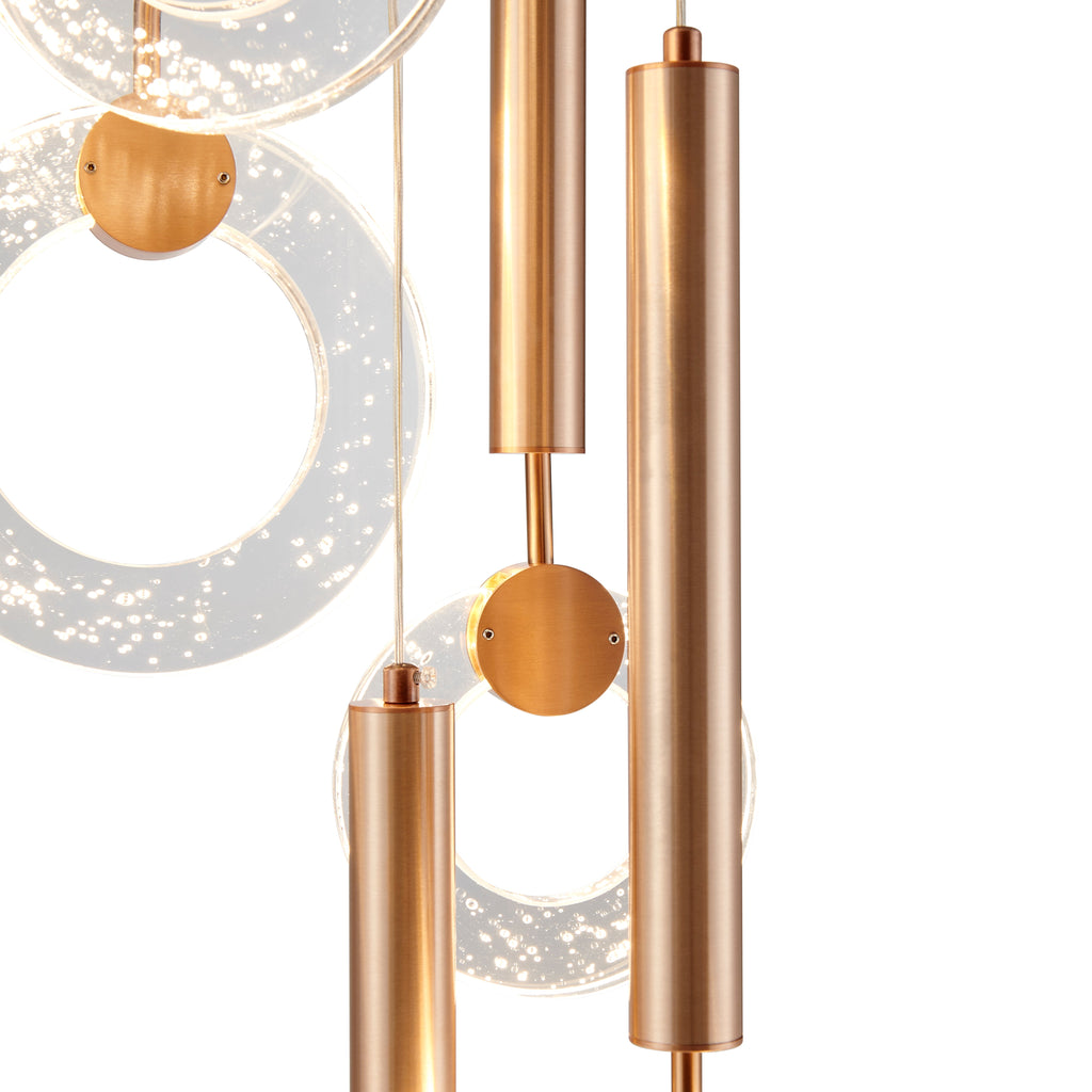 Bronze Glitter Rings Flush Chandelier